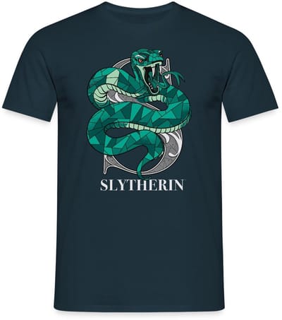 Harry Potter Slytherin Coat of Arms Monochrome T-Shirt Heren