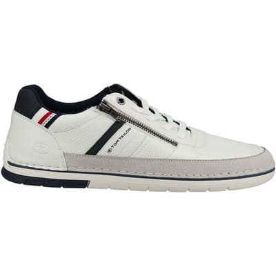 Tom Tailor - Sneakers van gestructureerd imitatieleer - Maat 41 - white