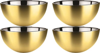 Svenska Living - 4x - Kommetjes/schaaltjes - mat goud - RVS - D13 x 7 cm - serveerschalen