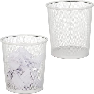 2x papiermand metaal - prullenmand - prullenbak - papierbak - 8 L - afvalbak