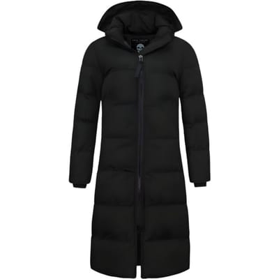 Lange Puffer Jas Dames Getailleerd - 8606ZCNW- Zwart