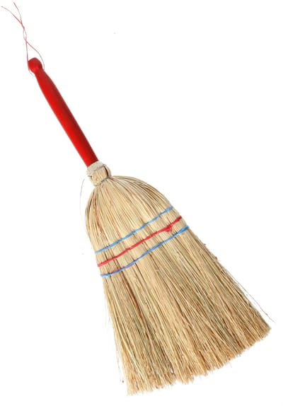Sorex Mini Handbezem - Stro - 53 x 22 cm - met houten steel handvat - Vegen - Schoonmaken - Binnen/buiten