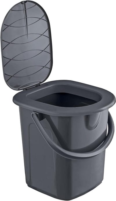 Ecologisch Campingtoilet - 22 liter - Max. draagkracht 120 kg - Grijs - Gemaakt van 100% gerecycled materiaal