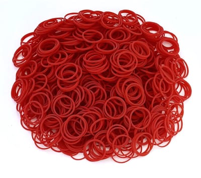 Elastiekjes, 25 mm huishoudelijke rubberen ringen, voor haar, handwerk, documenten, meubels (rood)