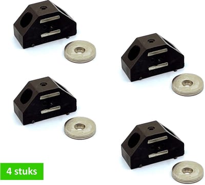 TQ4U magneetsnapper magneetslot - driehoek - opbouw - 32 x 15 mm - sluitkracht 4 kg - bruin - 4 STUKS