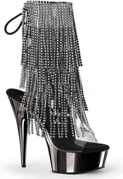 Pleaser - DELIGHT1017RSF Plateau Laarzen - US 5 - 35 Shoes - Zilverkleurig/Zilverkleurig