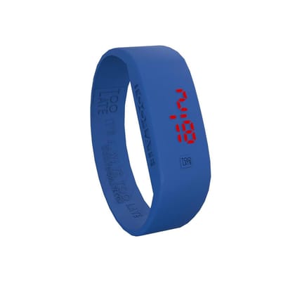 TOO LATE - siliconen horloge - ORIGINAL LED WATCH - Electro blue - polsmaat M