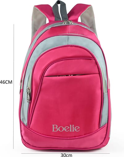 Roze multifunctionele ruime rugzak met vele compartimenten. (46x29x15cm)