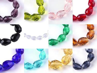 Tsjechische kristallen glasparels sieradenkralen kristalslijpkralen glasgeslepen kralen 8mm x 6mm gefacetteerd druppelvorm 15 Stk (Licht Blauw)