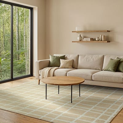 Binnen & Buiten Vloerkleed - 80 x 150 cm - Lola&Moi Caro Powder Snow - Laagpolig Tapijt - Gerecycled PET - Made in Belgium - Circulair