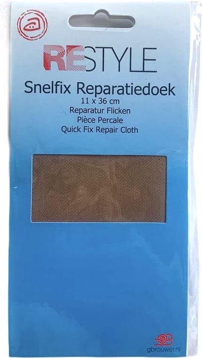 Restyle Strijkbaar Reparatiedoek Bruin - 11 x 36 cm