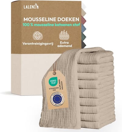 Set van 10 Hydrofiele Luiers en Spuugdoeken van Zuiver Katoen