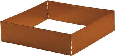 Metalen Grasrand Vierkant 40x40cm Cortenstaal Look voor Tuin en Borders