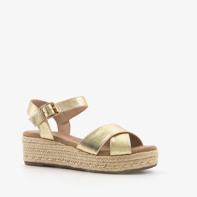 Blue Box dames espadrilles met sleehak goud - Maat 36