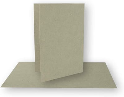 Vouwkaarten A7 Dubbel - Dubbele kaarten Blanco - Persoonlijke kaarten maken - Kraftpapier Grijs - 105 x 74 cm - Grijs