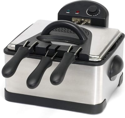 Friteuse 4 Liter - Friteuse 3 Verschillende Manden - Frituurpan 2000 Watt - RVS