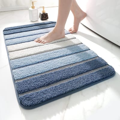 Badmat 40x60 Cm - Zacht Absorberend Microfiber - Antislip Badkamermat - Wasbaar - Blauw