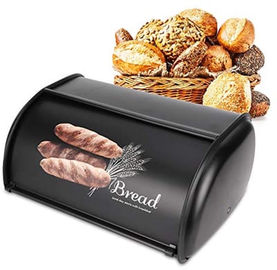 Grote brooddoos - Broodbewaarcontainer - Brood vers houden - Antislip onderkant - 34 x 23 x 14.5 cm - Zwart