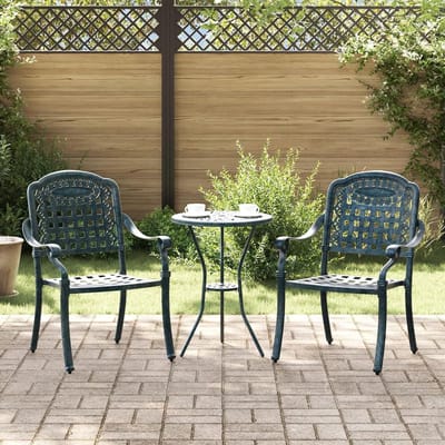 Tuinstoelen Set - Buitenstoelen - Buiten Zitten - Gegoten Aluminium - 55 x 56.5 x 91 cm - Groen