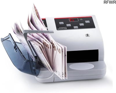 RFWR® Geldtelmachine met UV/MG/WM Valsemherkenning en Blokkeerbox - Telt 600 Bankbiljetten per Minuut
