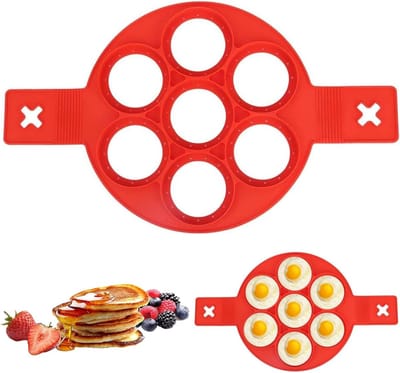 Ovale silicone omeletvormen voor pannenkoeken, eieren en crêpes - 7 gaten, anti-aanbak en veelzijdig gebruik