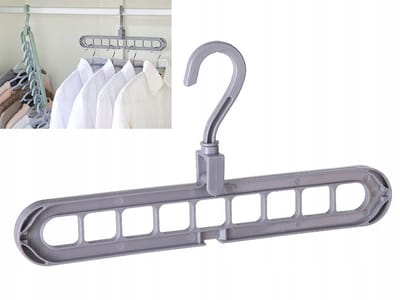 Multifunctionele Kleerhanger - Grijs - Kunststof - 33 x 6 cm