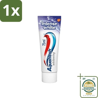 1 x Aquafresh Tandpasta Intense White 75 ml- Tandpasta - Witte Tanden - Tanden Reinigen - Vlekken Verwijderen - Gezond Tandvlees
