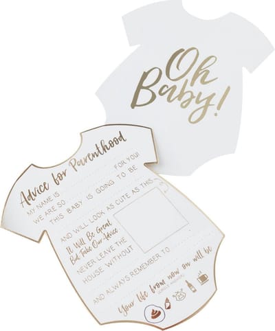 Ginger Ray Advies kaart - Oh Baby romper voor babyshower - 10 stuks
