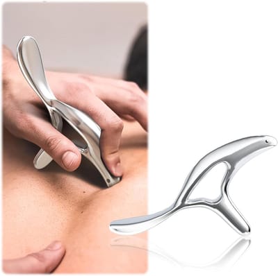 Triggerpoint-massageapparaat, roestvrij staal, Gua Sha-steen met ergonomische handgreep, diepteweefselverlichting voor spanning van nek tot voeten