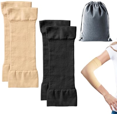 Dailygoods- Compressiemanchet 2 Stuks - Armcompressiemanchet - Zonweringsmanchet - Opbergtas - Katoen/Nylon/Spandex - Afmetingen 22 x 6 cm - Armhuls
