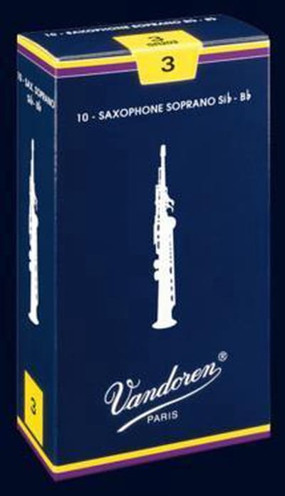 Vandoren Classic Sopransaxofoon Bladdikte: 2 - doos met 10 rieten - Riet voor sopraan saxofoon