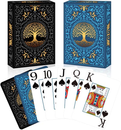 Dailygoods- Speelkaarten Premium - Grote Druk - 2 Stuks - Poker Kaarten - Voor Kaartspellen - Gemakkelijk te Mengen - Tafeldecoratie - Pokerkaarten