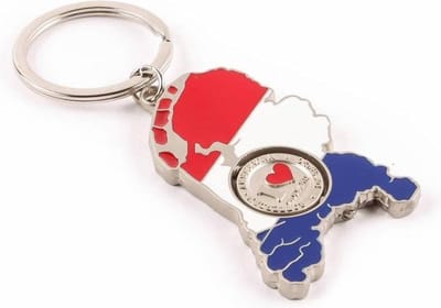 Sleutelhanger Landkaart Zilver Holland - Souvenir