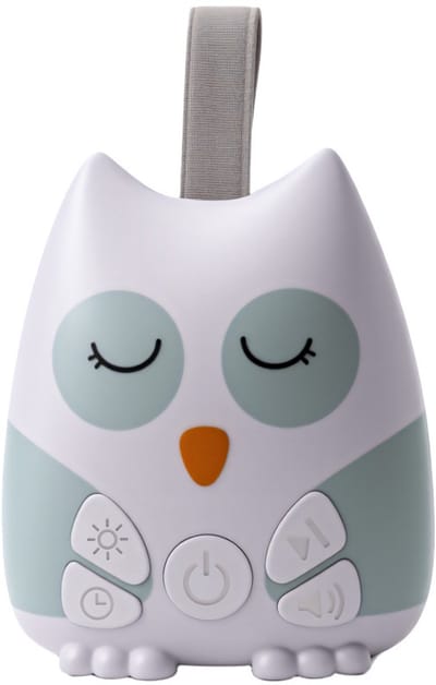 Portable Baby White Noise Sound Machine for Sleeping, Cry Sensor, 30 Soothing Sounds for Kids, Night Light, Timer, for Sleep Aid, Privacy, Meditation, Cute Owl, Rechargable Battery via USB