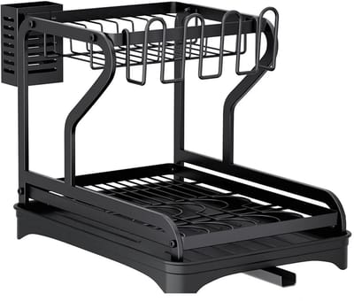 Betaalbare Goederen® Droogrek keuken - 2 verdiepingen - droogrek hangend - afdruipplank - droogrek - afdruiprek - afwasrek