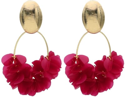 Oorbellen shiny – roze – 6x3,5 cm
