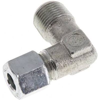 R 3/8'' Buitendraad x 8L Verzinkt Stalen L-Fitting 90graden 315 Bar DIN 2353