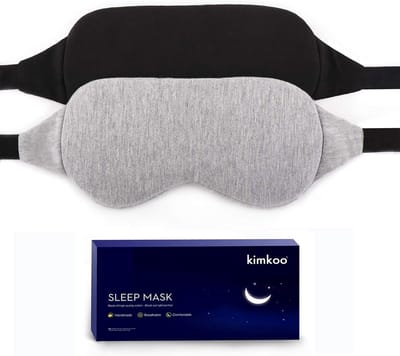 Lichtblokkerende katoenen slaapmaskers set van 2 - Zacht en comfortabel voor mannen en vrouwen - Ideaal voor reizen - Ooghoofdband met tas - Zwart en grijs
