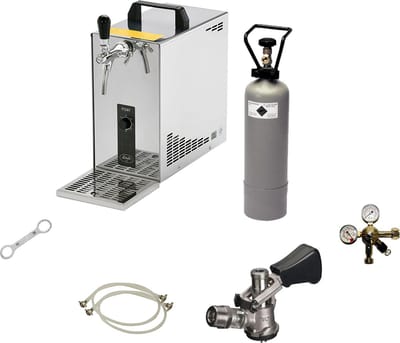 Complete set Biertap - PYGMY 25 LE - 1-kraans, 30 liter/uur - Beertender, Thuistap, Bierkoeler - met Fustkoppeling KeyKeg