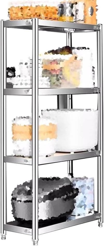 Opbergrek - Zijrek - Keuken Organisatie - Heavy-Duty Staal - 35 x 20 x 114 cm - Zilver