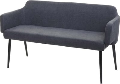 Bank MCW-L13, eetkamerbank bank gestoffeerd bank kledingkastbank rugleuning armleuning stof/textiel 133cm ~ antraciet