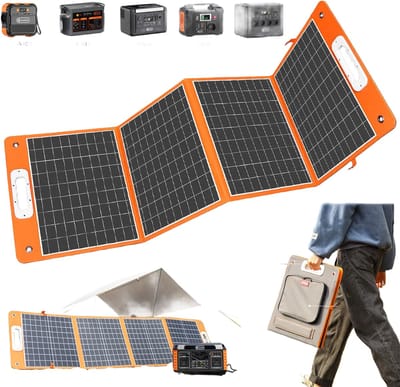 Opvouwbaar Zonnepaneel 100W - Draagbaar Solar Panel met USB-C, USB QC3.0 en Snelladen voor Camping