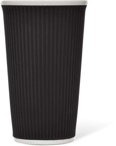 Les Artistes Paris Beker porselein 450ml - met siliconen grip ribbel - Black - LP-A0927