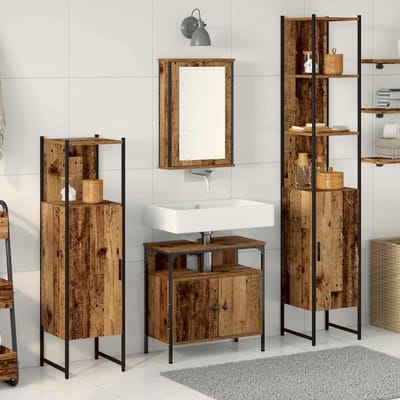vidaXL - Badkamermeubel - Set - 4 - st - Oud - Hout - 33 - x - 33 - x - 185,5 - cm