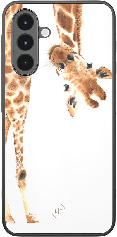Leuke Telefoonhoesjes - Hoesje geschikt voor Samsung Galaxy A16 - Giraffe - Backcover zwart - Giraffe - Bruin