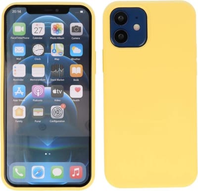 Bestcases 2.0mm Dikke Fashion Telefoonhoesje Backcover - Siliconen Hoesje - iPhone 12 Mini - Geel