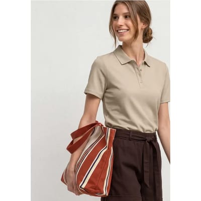 Poloshirt met korte mouwen en geribde structuur