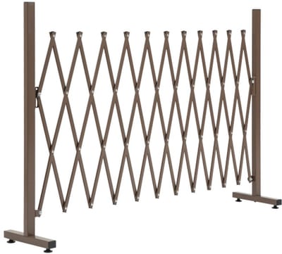 Schaarhek Barrièrehek uitschuifbaar 35-300 cm, ideaal voor tuin, aluminium, bruin, H103,5 cm