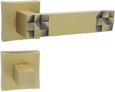 Domino® Deurkrukgarnituur TORO QR M3 MAT - Mat bruin - WC met Vierkant Rozette - Deurbeslag van aluminium - Deurklink voor badkamer, badkamerdeuren, kelderdeur en binnendeur