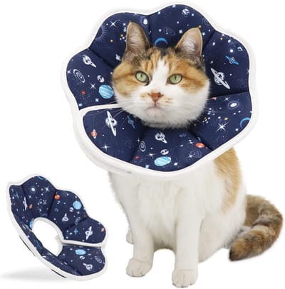 Soft Cat Cone, Adjustable Cat Recovery Collar After Surgery to Prevent Licking Wounds, Protective Cat Collar, Comfortable Elizabethan Collar for Pets Cats